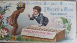 antike & lithografierte Seifenschachtel*Soap box : Indische Blumenseife von F. Wolff & Sohn Karlsruhe aus der Zeit um 1911 / 1912 ... feinste Boudoir